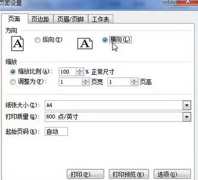 Excel 2010怎样设置纸张方向?设置纸张方向的方法