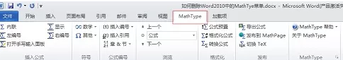 删除Word2010中MathType菜单的具体操作步骤介绍