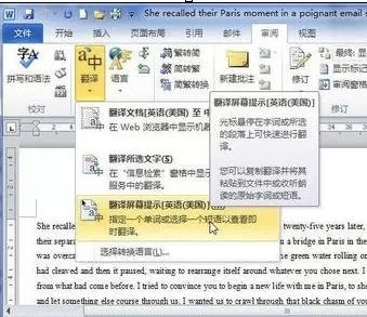 在word2010中将英文翻译成中文的方法有哪些?
