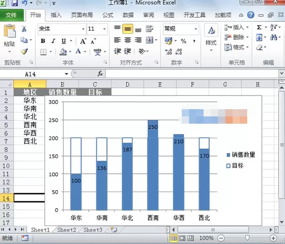 Excel2010如何制作柱形目标进度图?制作柱形目标进度图教程