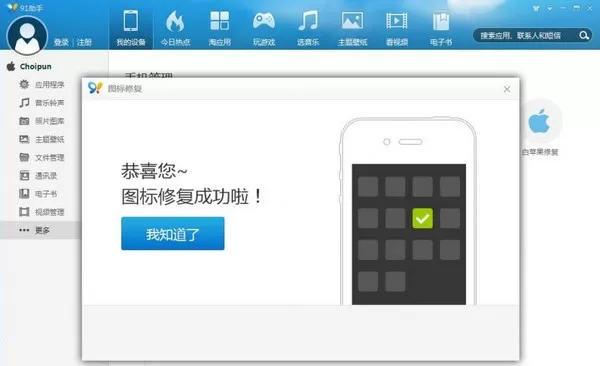 91助手如何修复iPhone应用白图标?修复应用白图标的方法