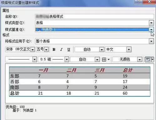 Word2010创建自定义表格样式的具体方法