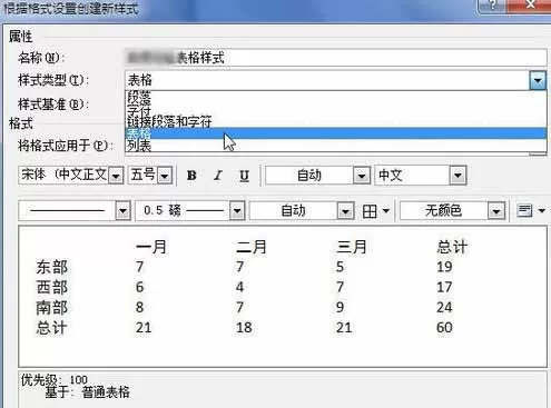 Word2010创建自定义表格样式的具体方法