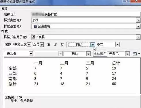 Word2010创建自定义表格样式的具体方法