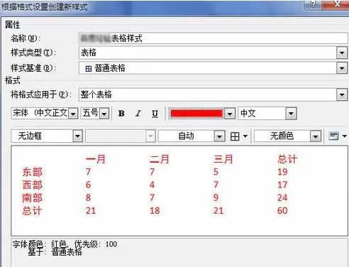 Word2010创建自定义表格样式的具体方法