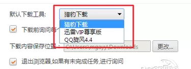 猎豹浏览器默认下载工具的修改方法