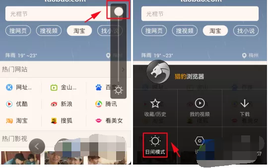 猎豹浏览器手机版设置夜间模式的具体方法