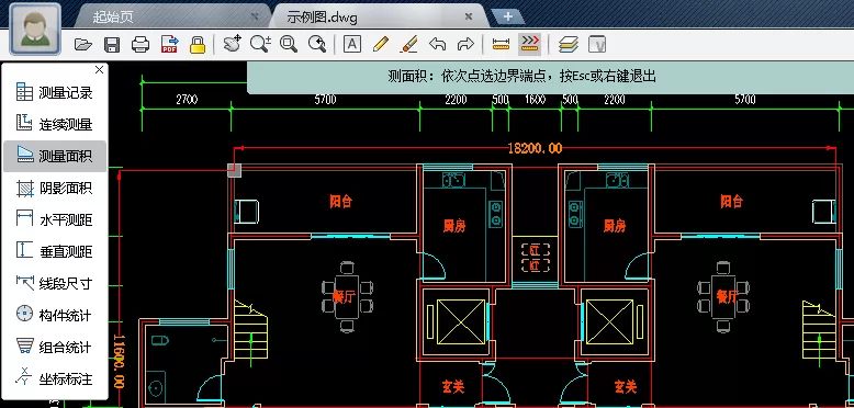 CAD迷你看图如何测量长度和面积?测量长度和面积的方法