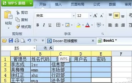 怎么在WPS表格中快速生成用户名和密码？
