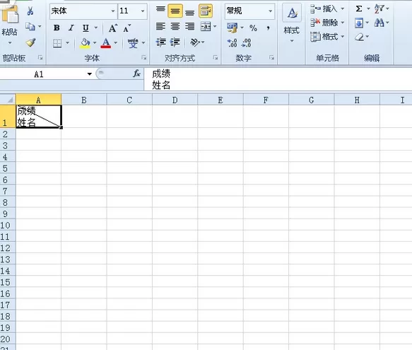在Excel2010单元格的斜线上下方写字的方法