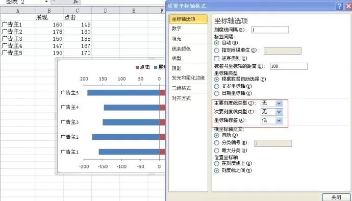 在excel2010中如何制作双向条形图?