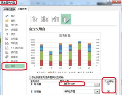 Excel2010制作成多列堆积图具体步骤