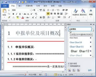 怎么在word2010处理格式和样式？