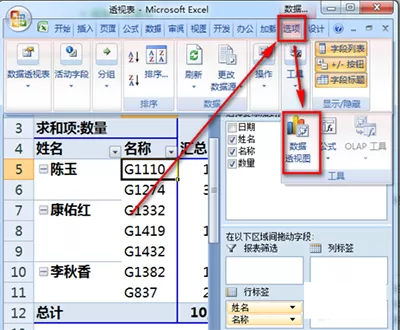 怎么在excel2010中制作数据透视表?