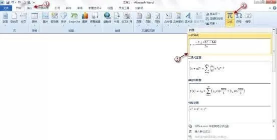 word 2010公式功能的设计及使用的方法