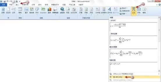 word 2010公式功能的设计及使用的方法