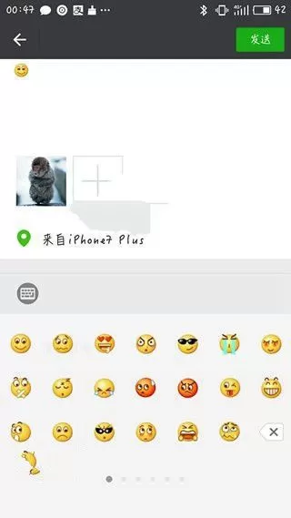 如何使用微信朋友圈显示来自iPhone7 Plus?