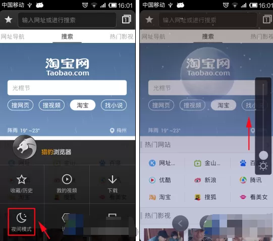 猎豹浏览器手机版怎么开启夜间模式?