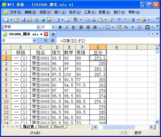 如何在WPS表格中制作期末学生成绩检测汇总表?