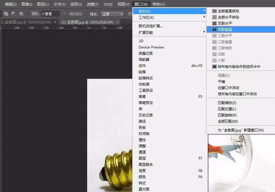 在PS中怎么使用双窗口监视图像功能?