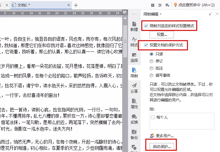 WPS2016怎么使用保护锁?使用保护锁的方法