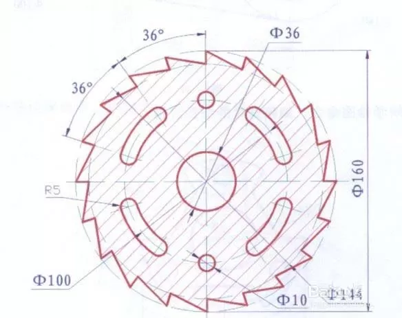 如何在AutoCAD中画锯齿盘图纸?