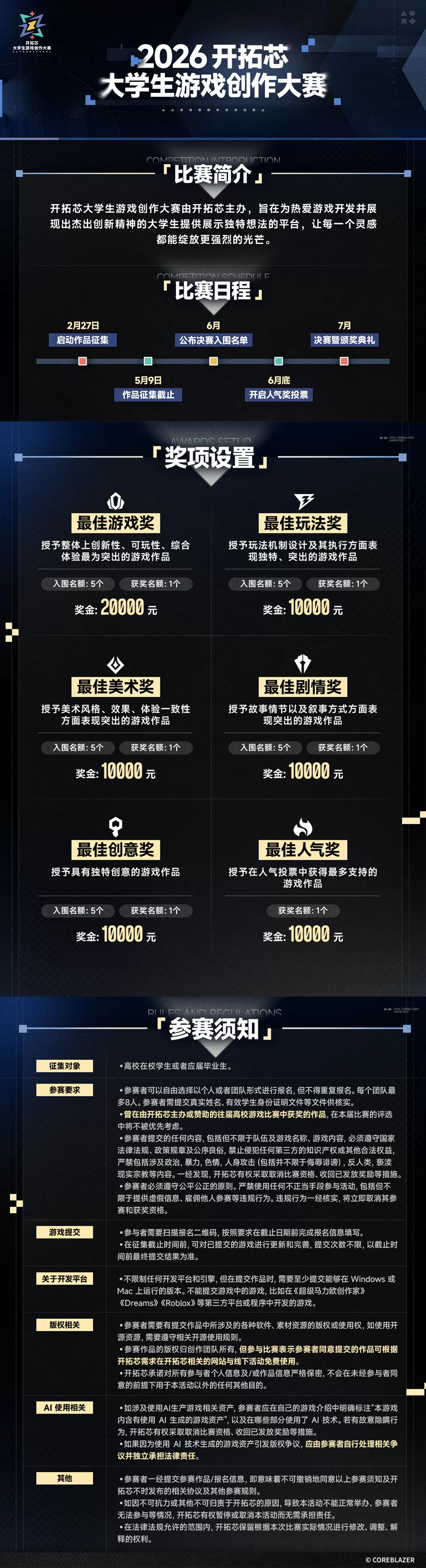 鹰角网络旗下“开拓芯”官宣2026大学生游戏创作大赛:六大奖项再度集结