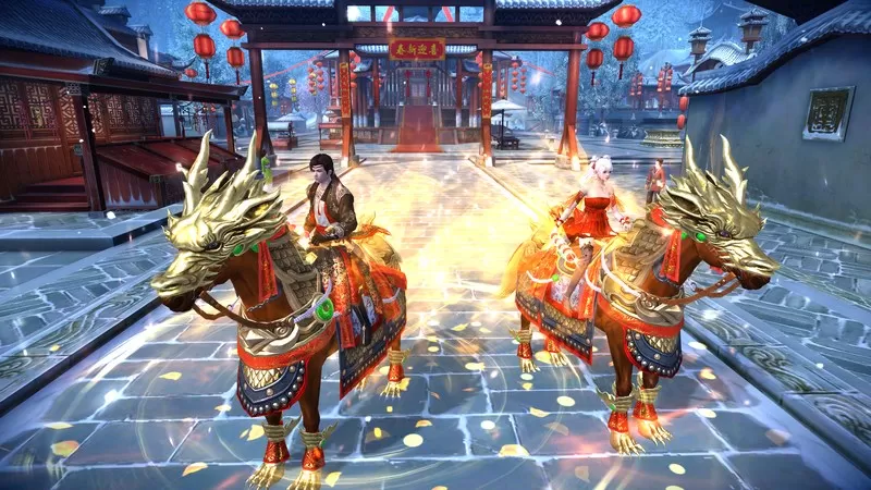 雪落苏城,福利加“马”!《九阴真经3D》新春版本现已上线