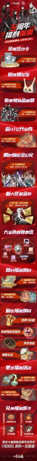 时装、代金券、月卡免费送！《一念逍遥》五周年福利大盘点