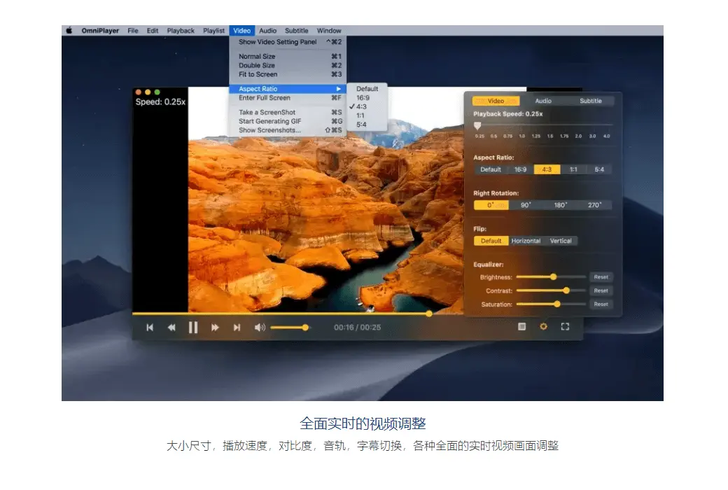 OmniPlayer Mac 苹果全能视频播放器软件截图