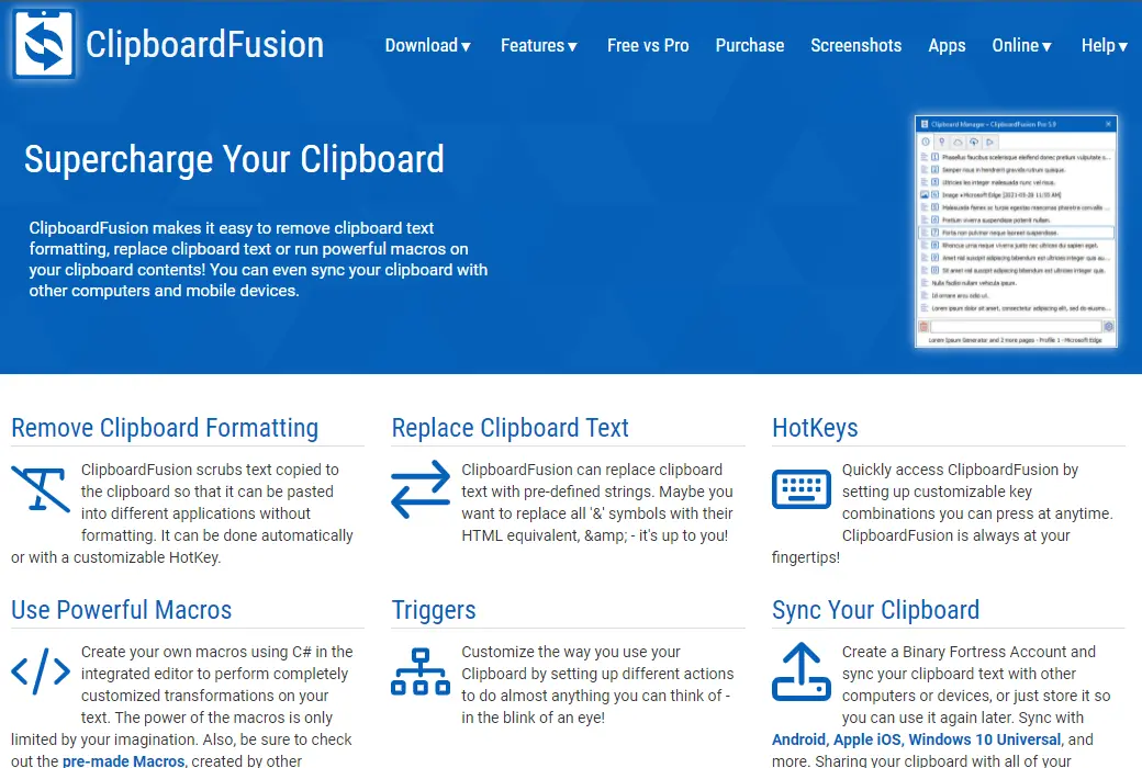 ClipboardFusion Pro 剪贴板增强工具软件截图