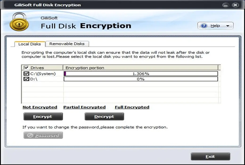 Gilisoft USB Encryption 移动硬盘/U盘 加密工具截图