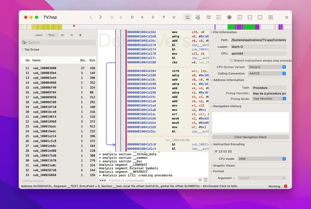 Hopper Disassembler 二进制反汇编反编译调试器工具软件截图