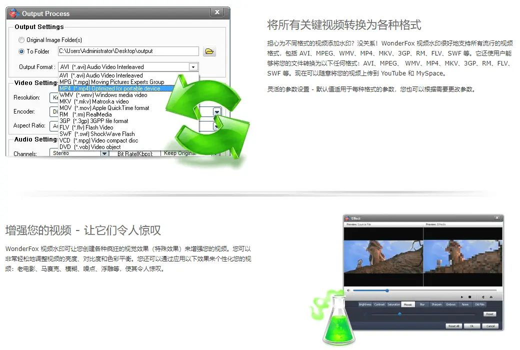 WonderFox Video Watermark 视频批量添加水印软件截图