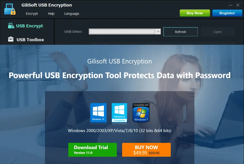 Gilisoft USB Encryption 移动硬盘/U盘 加密工具截图