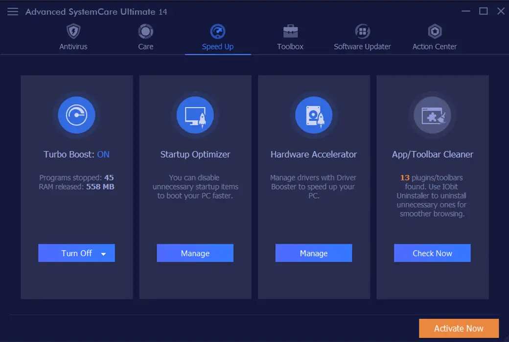 Advanced SystemCare Ultimate 清理优化杀毒软件截图