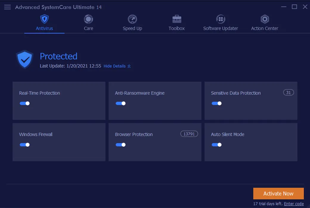Advanced SystemCare Ultimate 清理优化杀毒软件截图