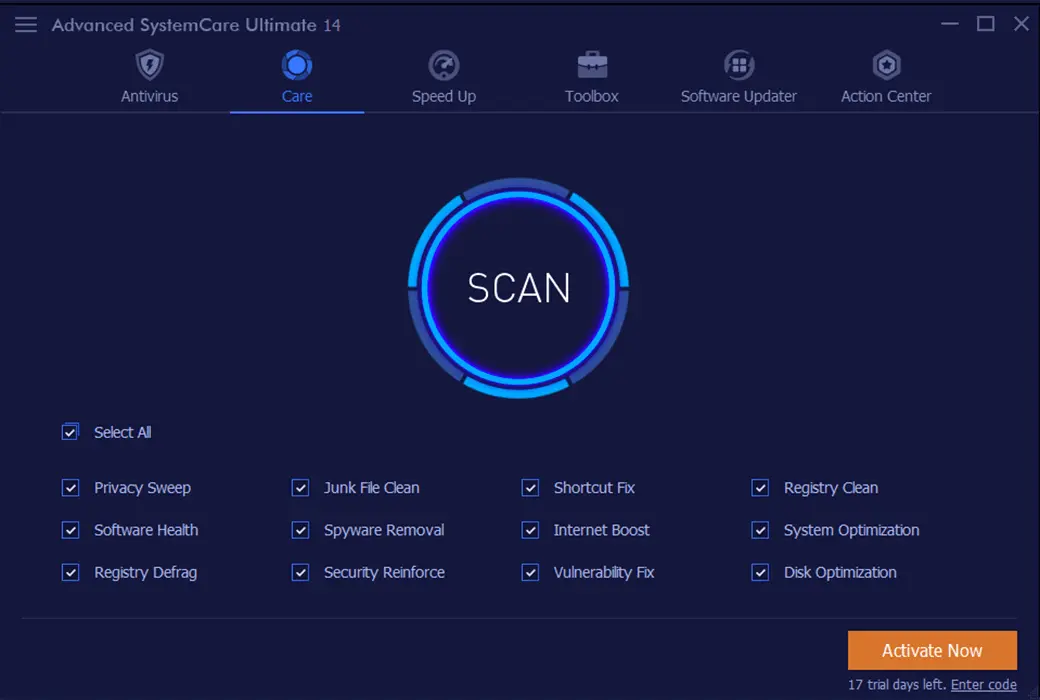 Advanced SystemCare Ultimate 清理优化杀毒软件截图
