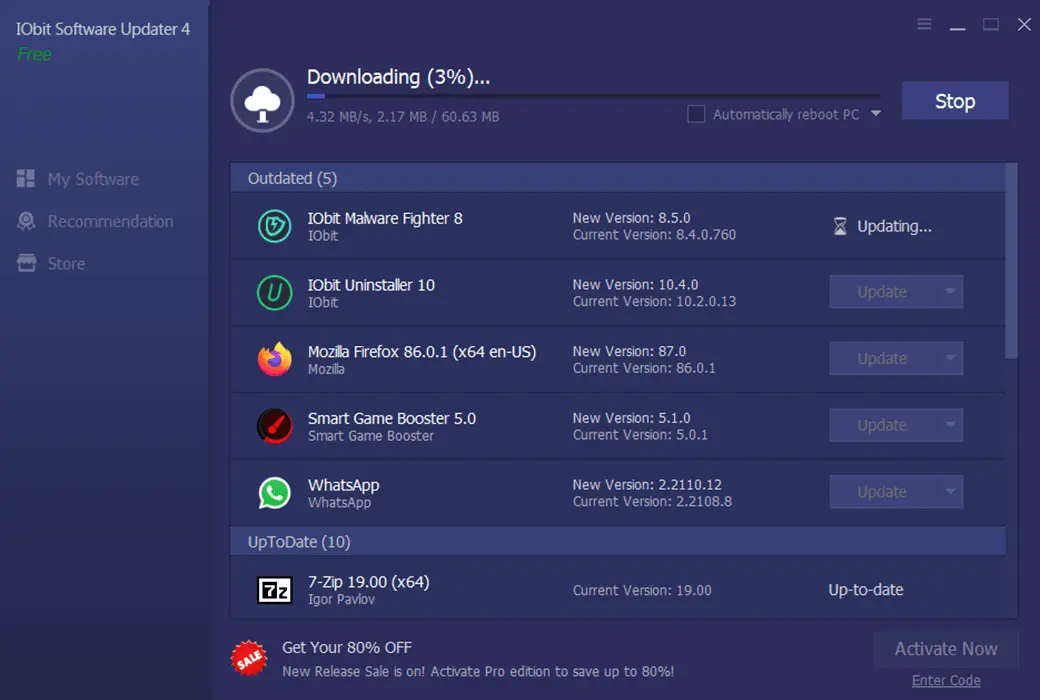 IObit Software Updater 7 软件管理自动更新截图