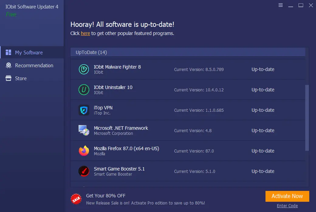 IObit Software Updater 7 软件管理自动更新截图