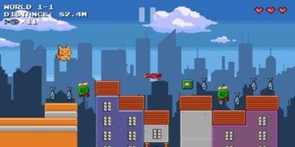 像素风格的猫咪闯关游戏